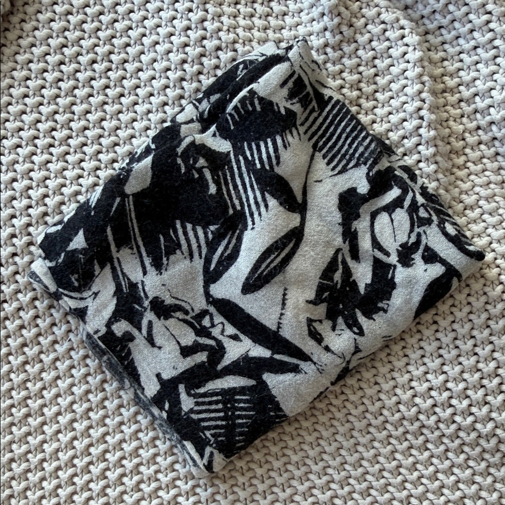 Black and White Abstract Infinity Scarf